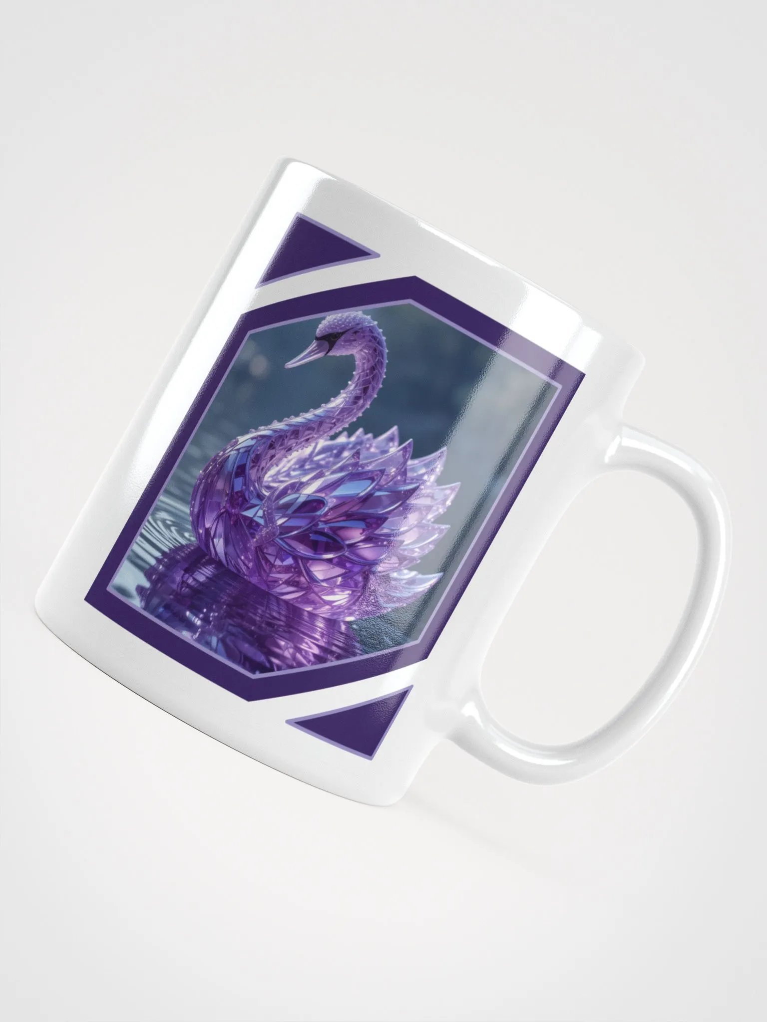 Glossy Mug: Amethyst Swan product image (4)