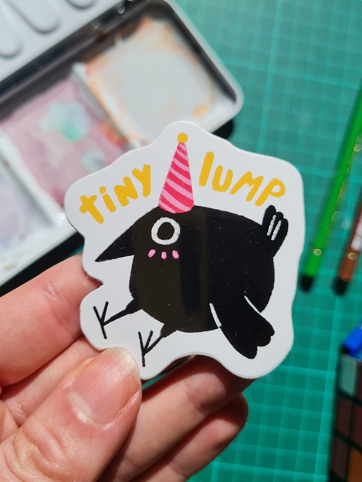 Tiny Lump Crow Vinyl Sticker product image (1)