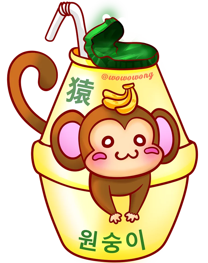 Zodiac Drinks - Banana Monkey Milk - Sticker product image (2)