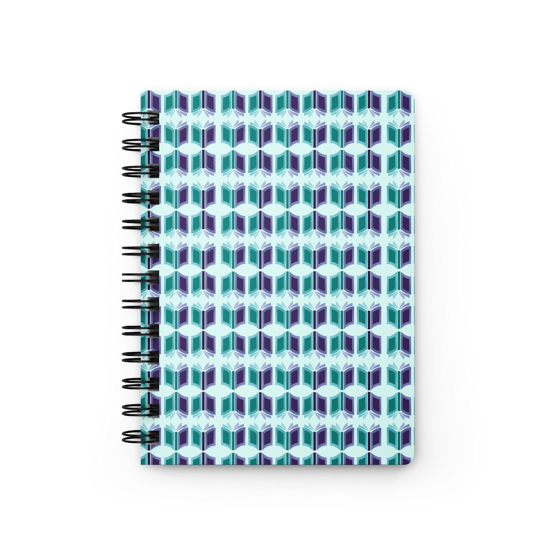 Bookish Spiral Notebook (Light Teal Background) product image (1)