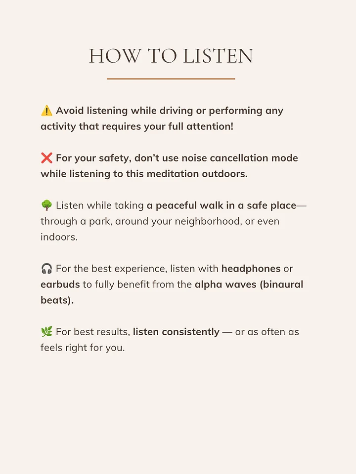 12-Minute Mindful Walking Meditation to Calm Your Mind & Feel Present | MP3 Audio Download product image (2)