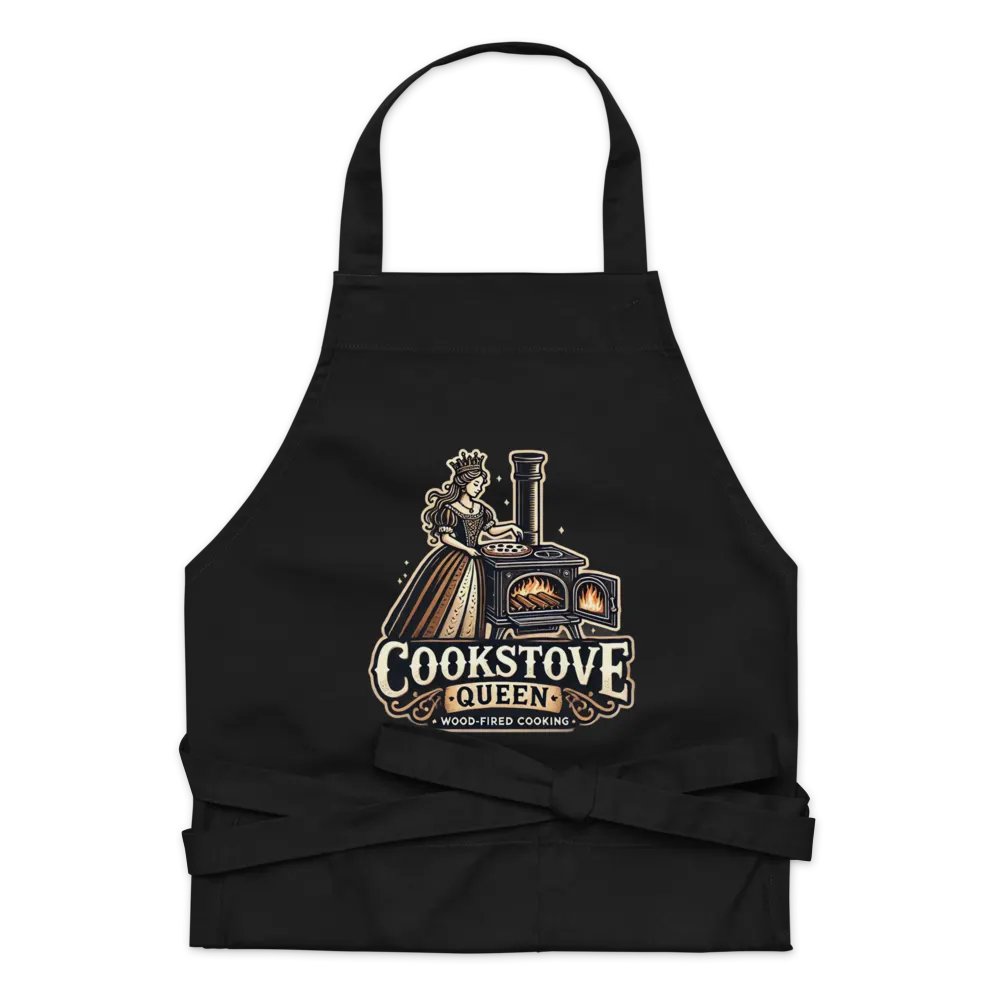 Organic Cotton Black Apron Cookstove Queen product image (6)