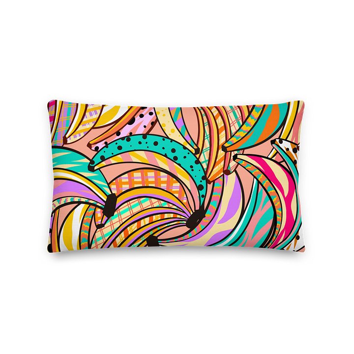 Colorful Tropical Banana Throw Pillow | Modern Abstract Fruit Decor Cushion product image (2)