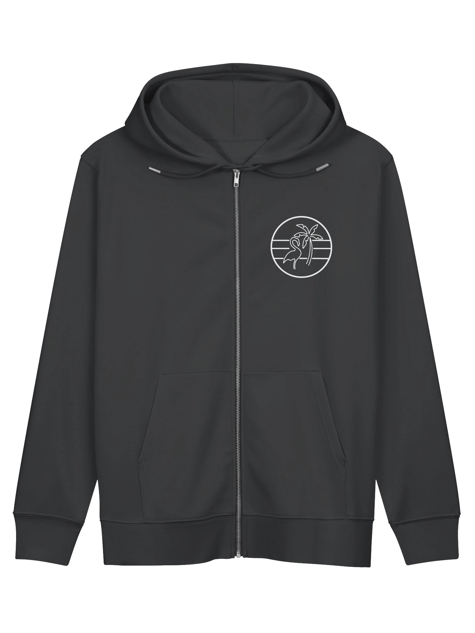 White Logo Embroidered Zip-Up Hoodie product image (1)