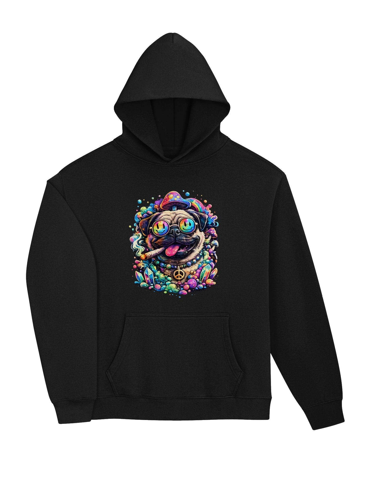 Psychedelic Pug Hoodie — Colorful Retro Dog Graphic Sweatshirt product image (3)