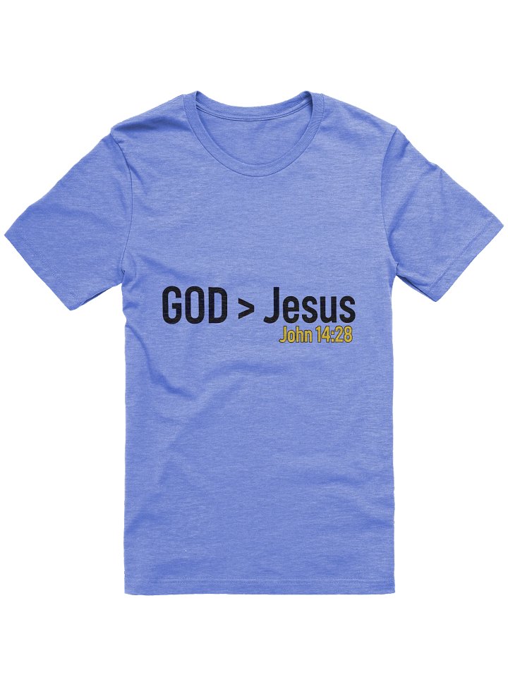 "God > Jesus" T-shirt (blue) product image (1)