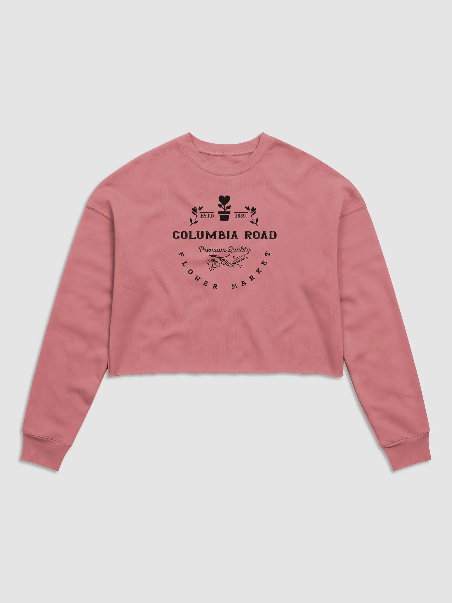 Columbia Road Market Midweight Fleece Crop Sweatshirt (Mauve) product image (1)