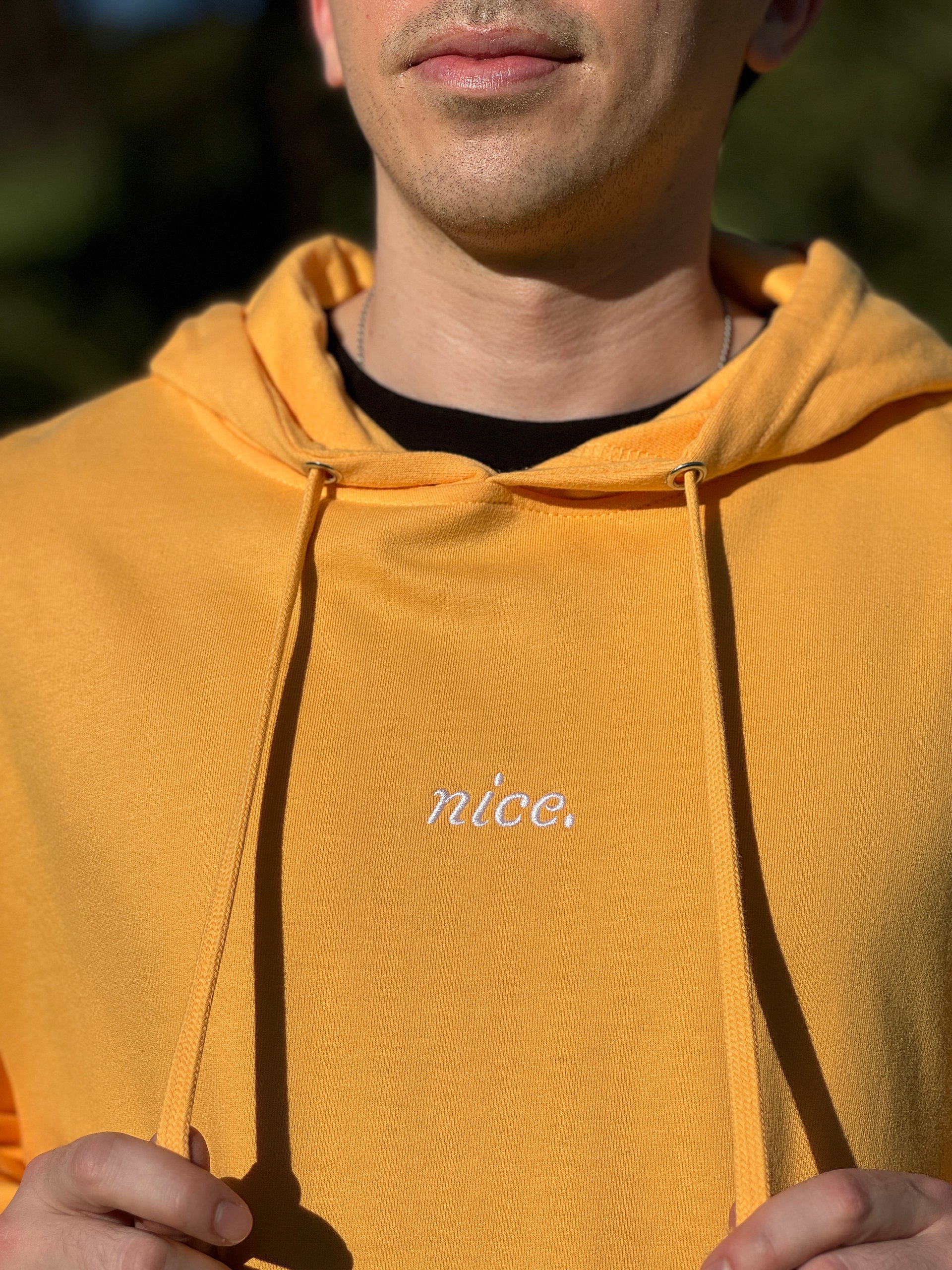 Nice. Embroidered Hoodie (Peach/White) product image (11)