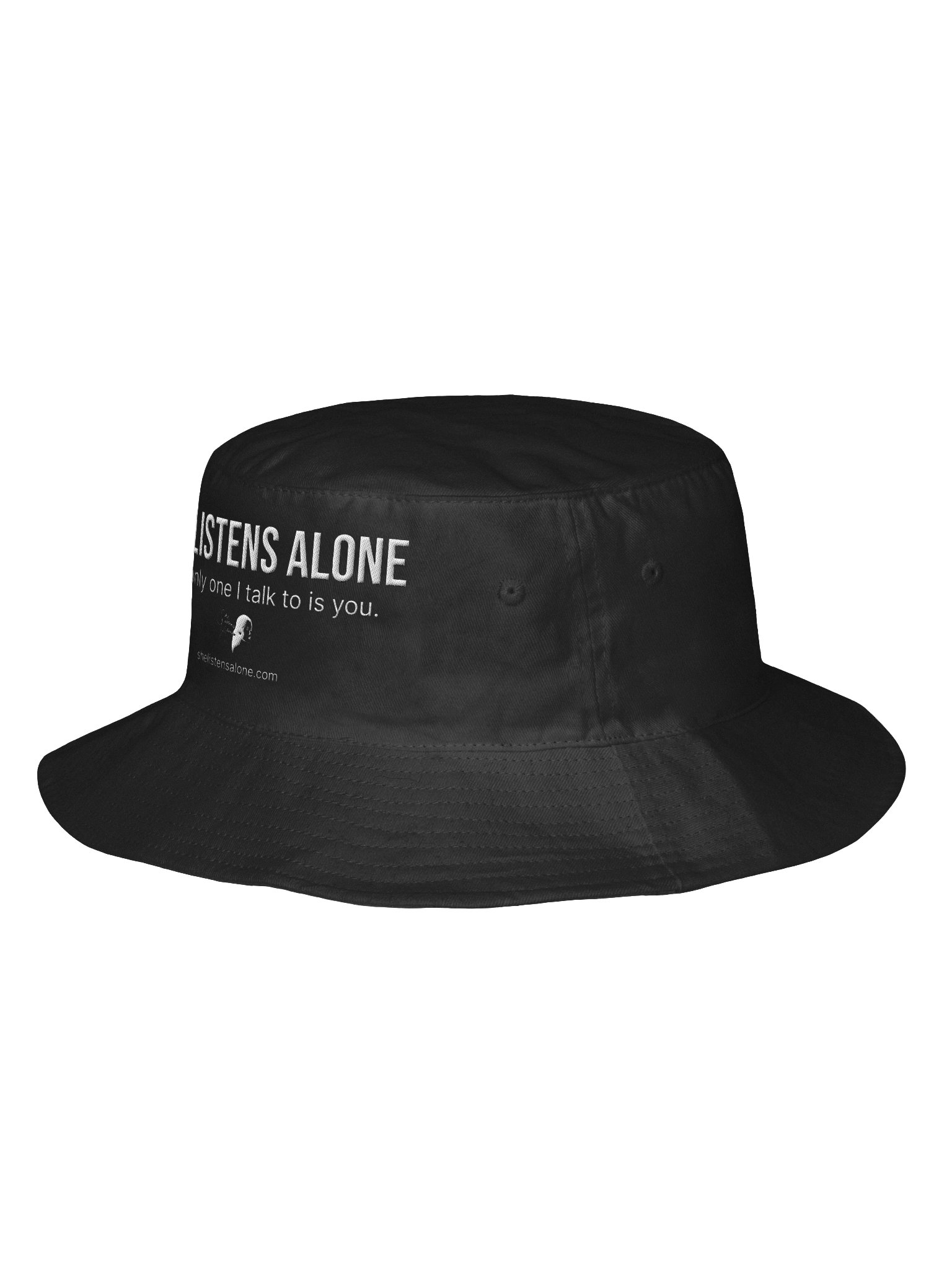 She Listens Alone Black Bucket Hat product image (2)