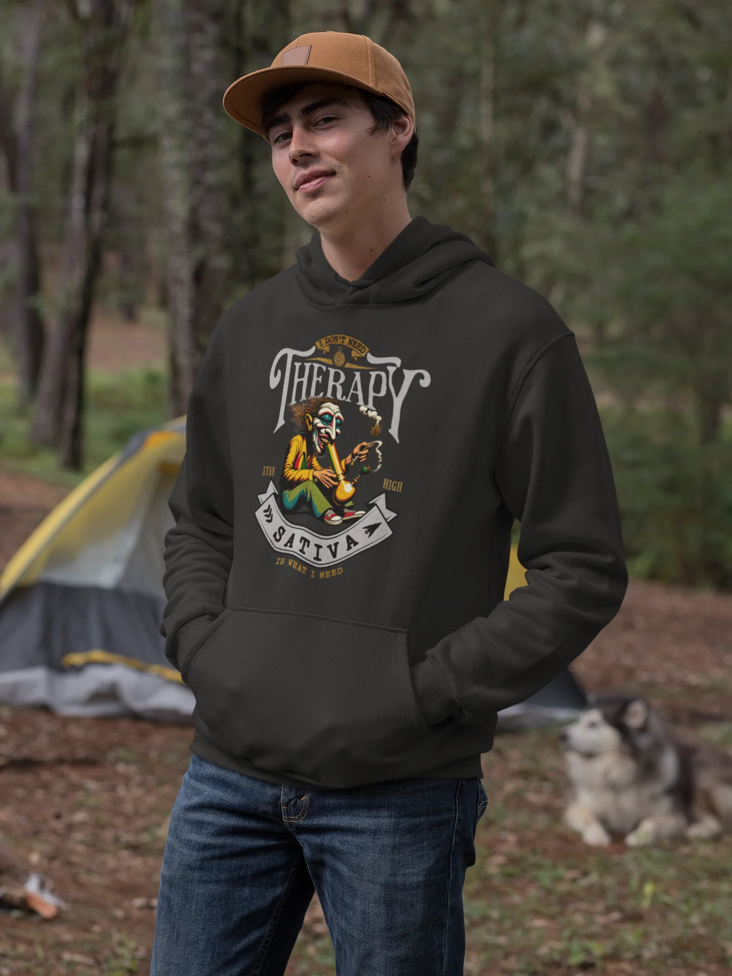 No Therapy Needed: SATIVA - Psychedelic Style Premium Unisex Hoodie product image (1)