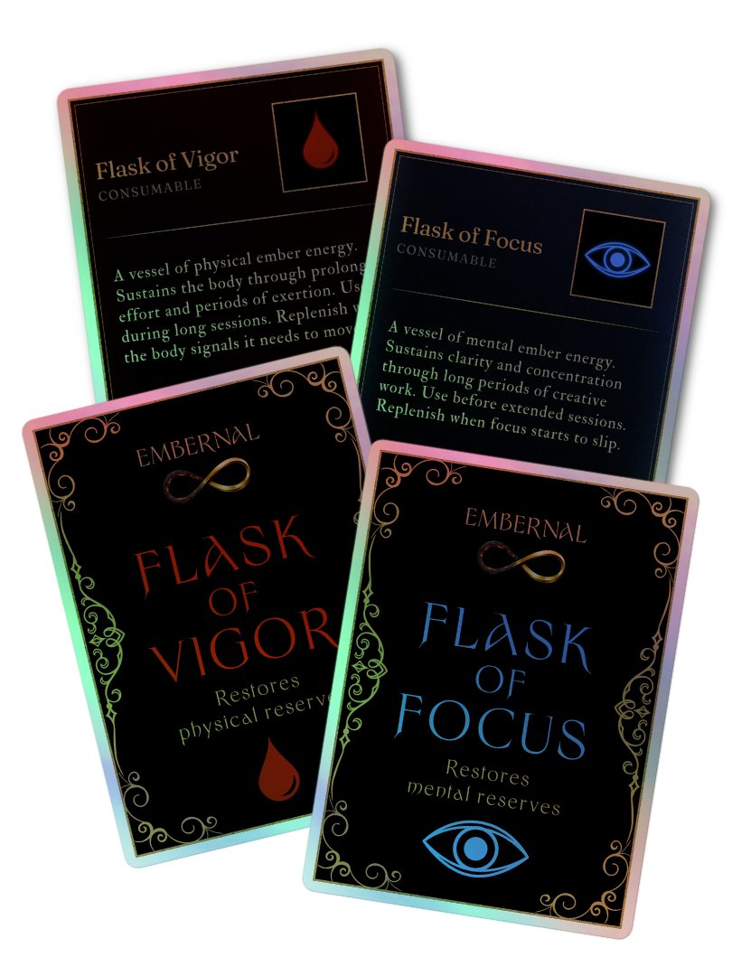 The Full Flask Set - Focus & Vigor Holographic Stickers product image (1)