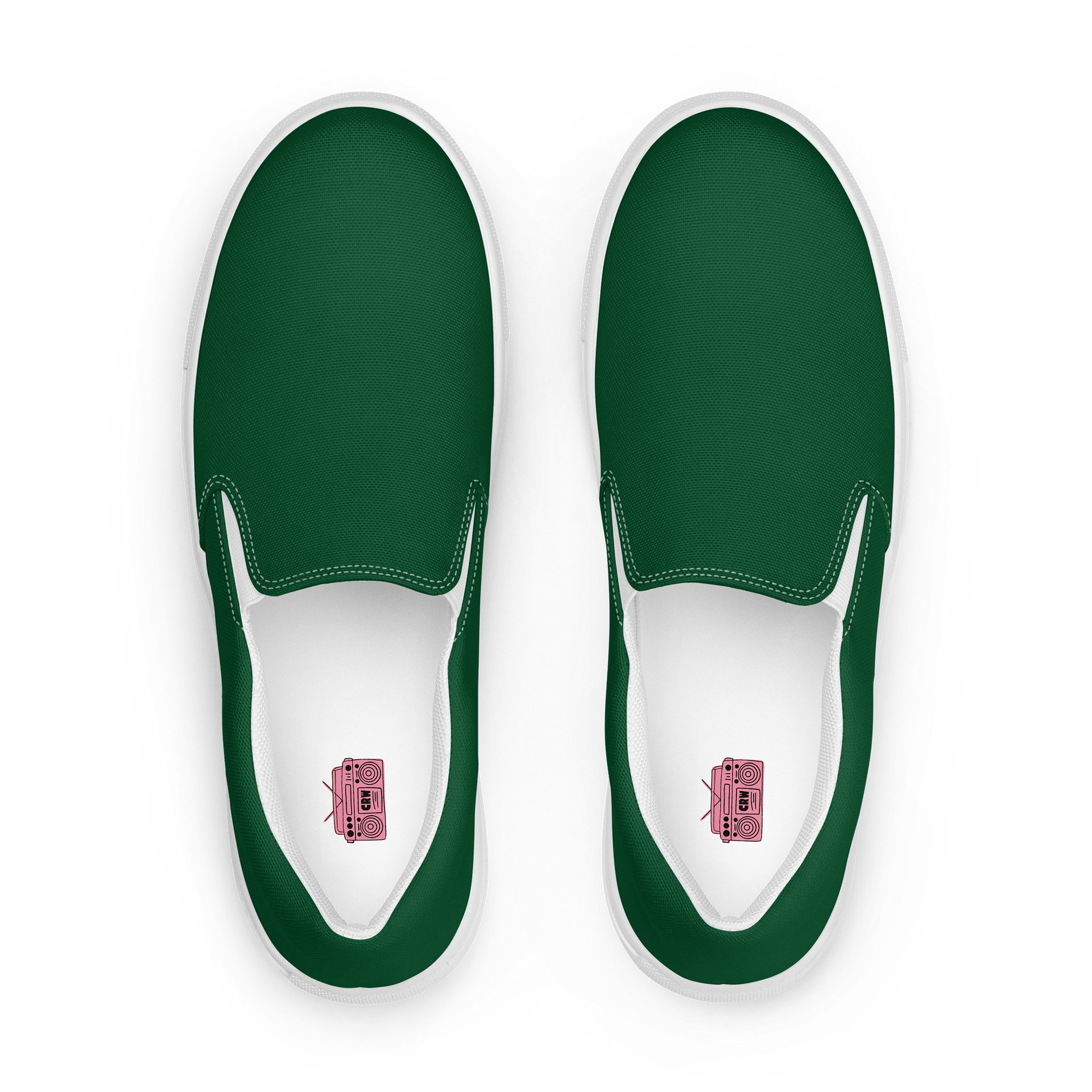 The "Studio-to-Street" Slip-On Sneakers - Emerald Green Canvas product image (1)