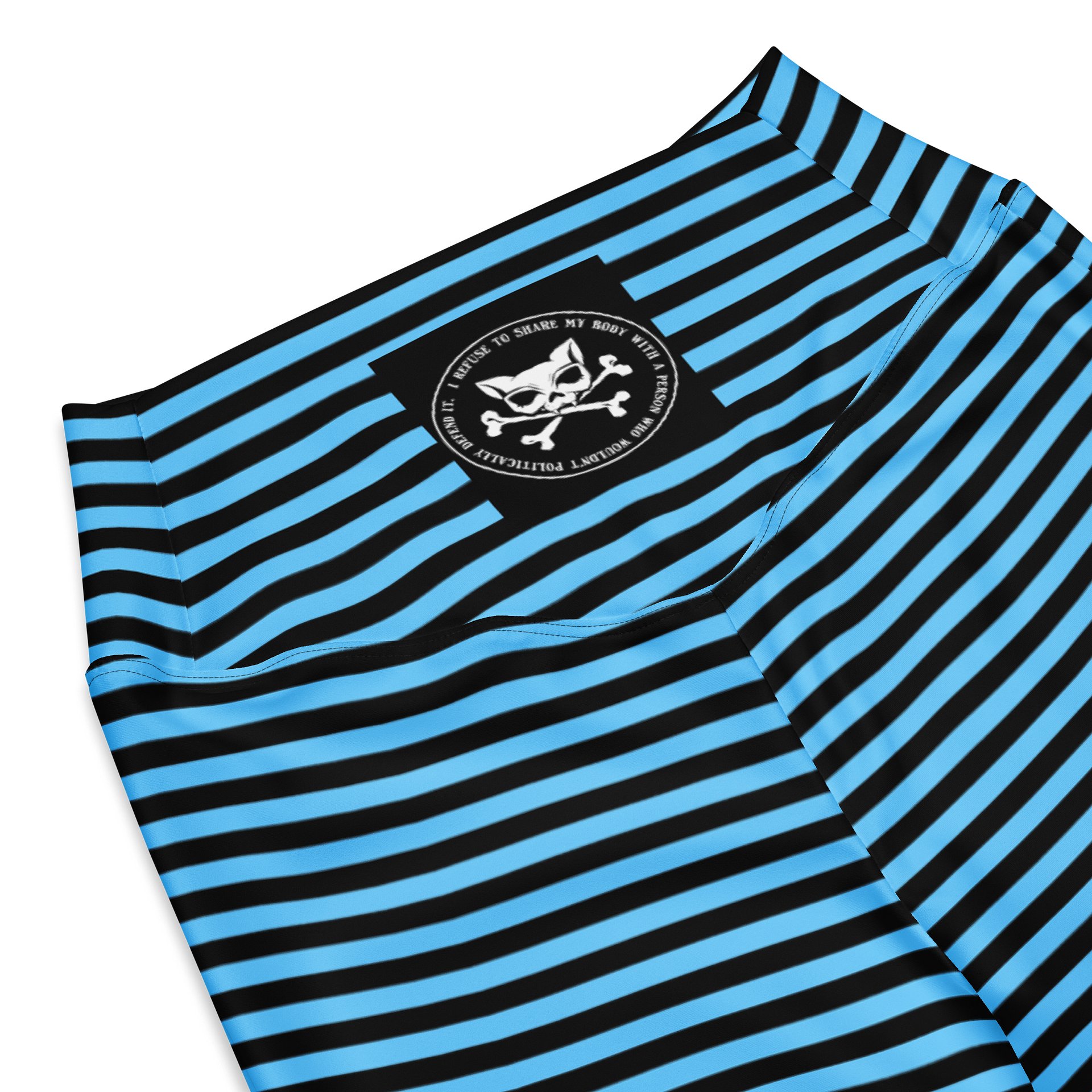 Blue and Blaque Stripped Kat Skull Flares product image (8)