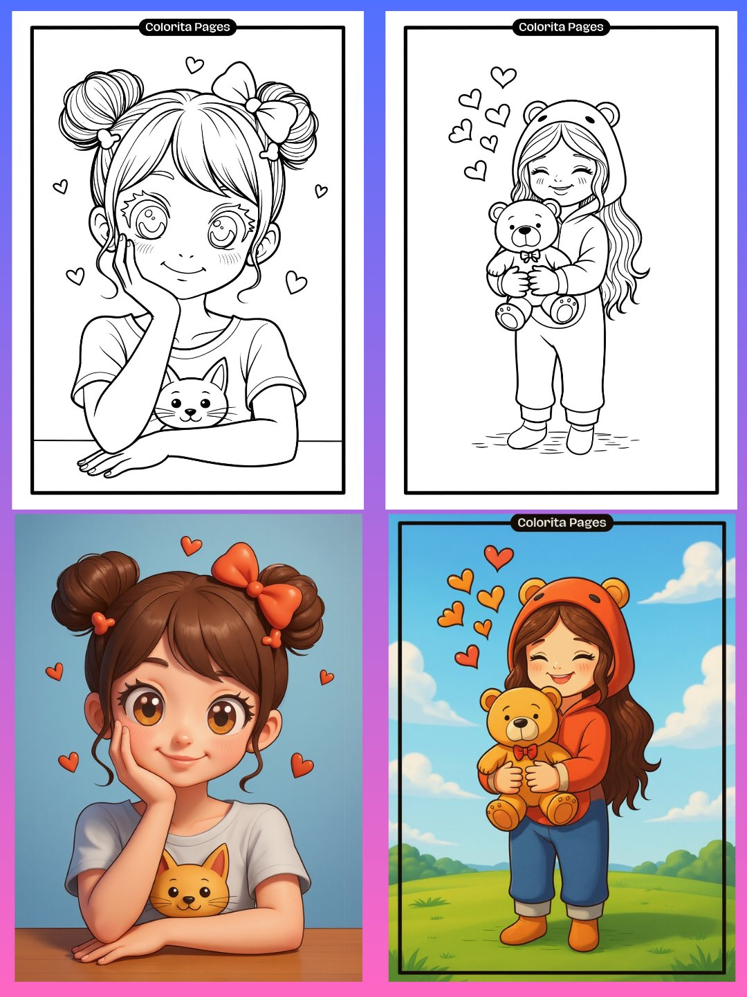 Cute Girls - Coloring Pages product image (3)