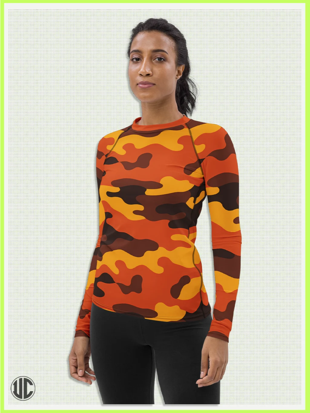 Savage Sunset Orange Camo – Women’s Rash Guard product image (6)