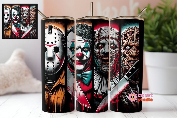 Horror Halloween Killers Tumbler Wrap PNG product image (1)