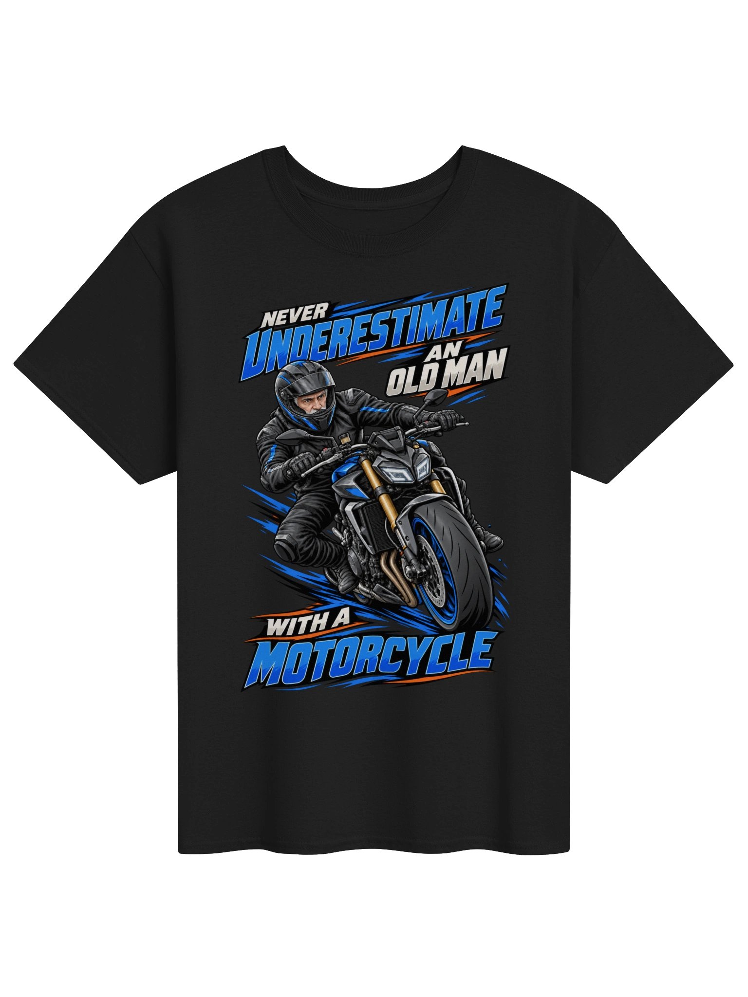 Never Underestimate an Old Man Street Bike T-Shirt product image (1)