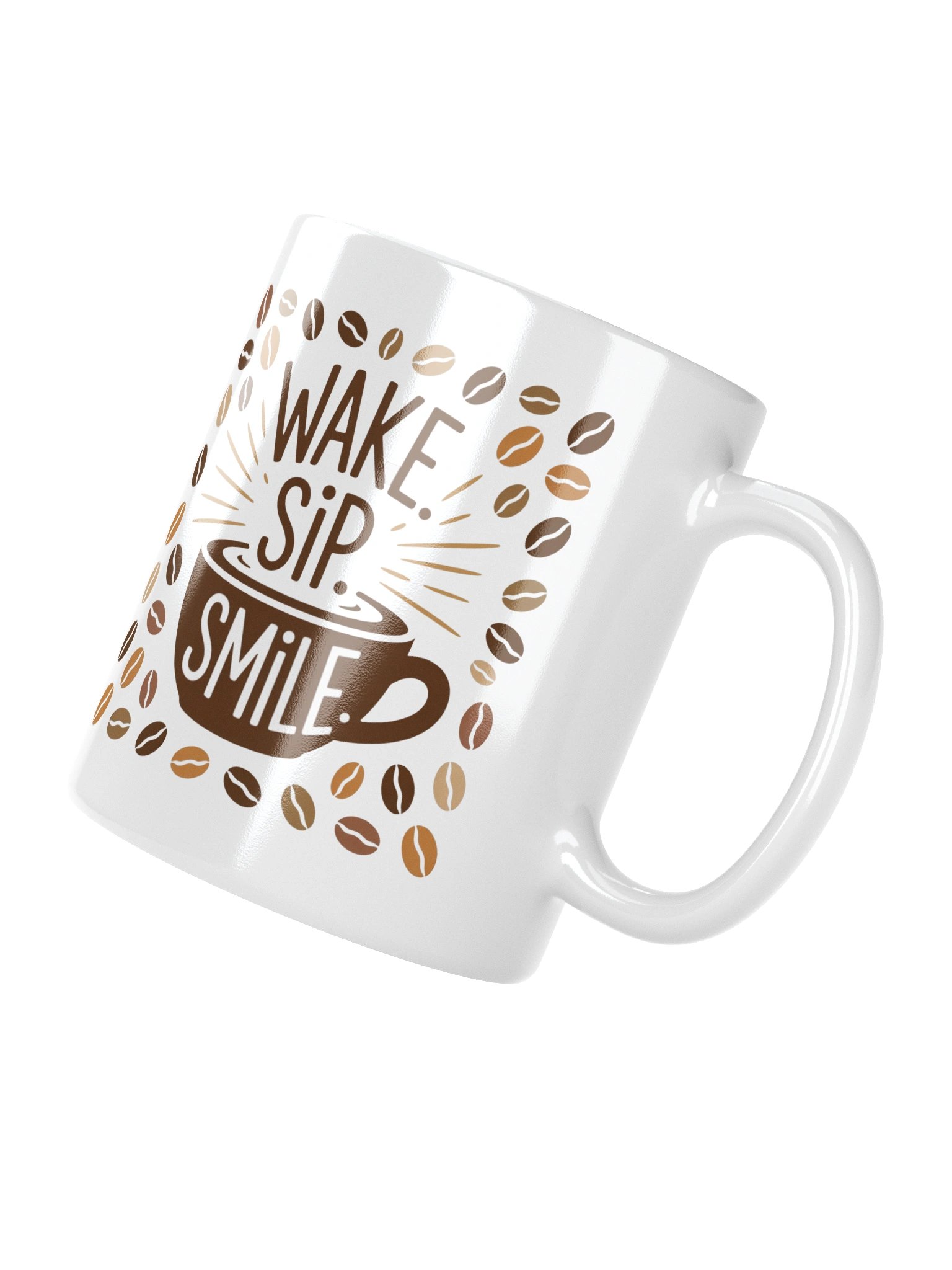 Wake Sip Smile Coffee Mug – Morning Motivation for Coffee Lovers product image (4)