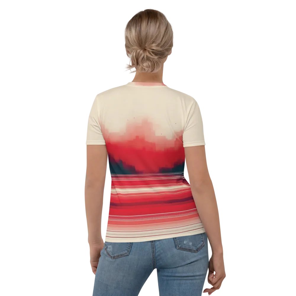 Women's Full-Print Red Glitch Tee product image (5)