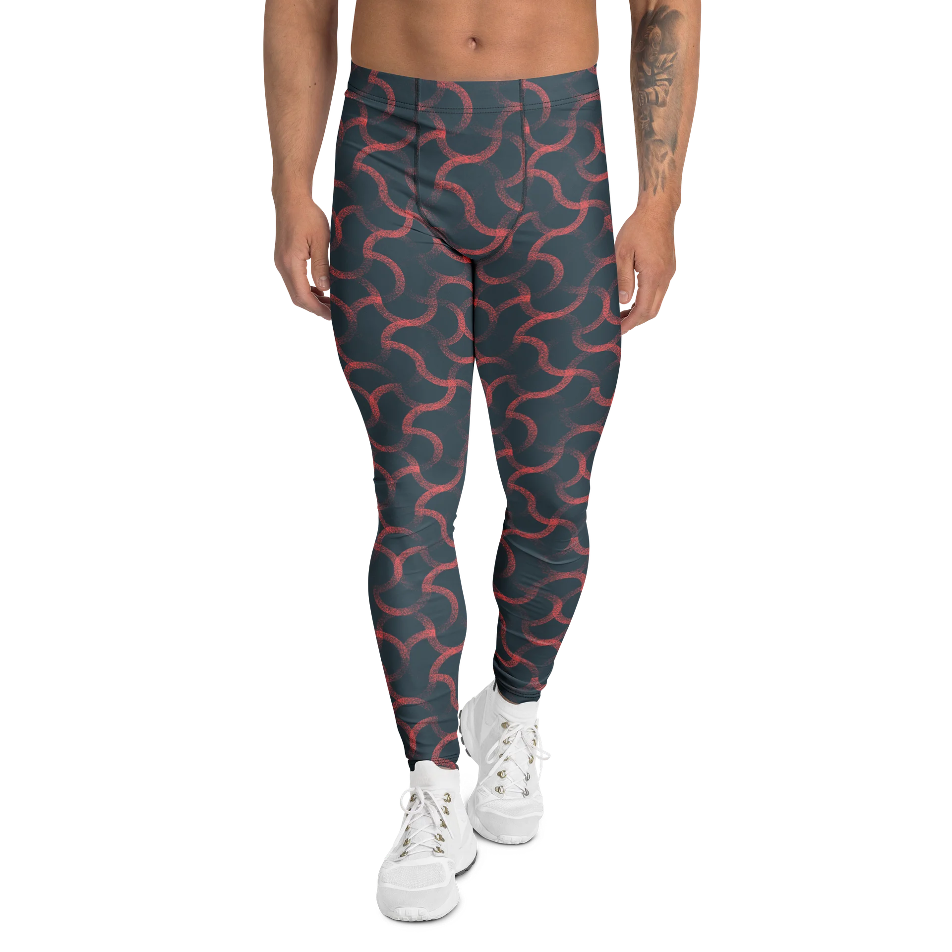 Stylish Crimson Wave Men's Leggings for Casual Comfort product image (1)