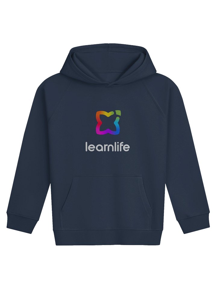 Kids Hoodie - Organic - Vertical Logo - Rainbow & White product image (1)