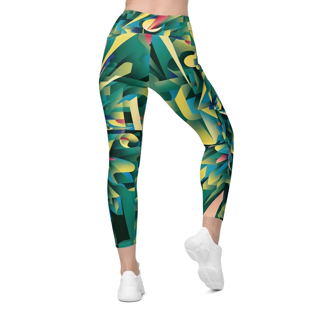 Abstract Lithographic Pattern Design Leggings with pockets - V8 product image (1)