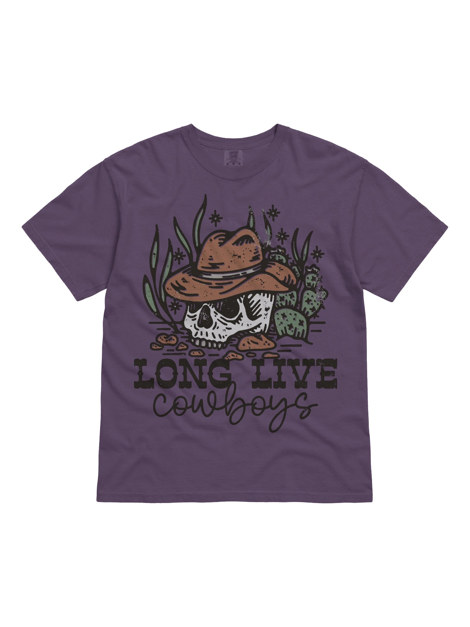 Long Live Cowboys Skull Shirt – Western Cowboy Graphic Tee, Vintage Desert Skull Design product image (1)