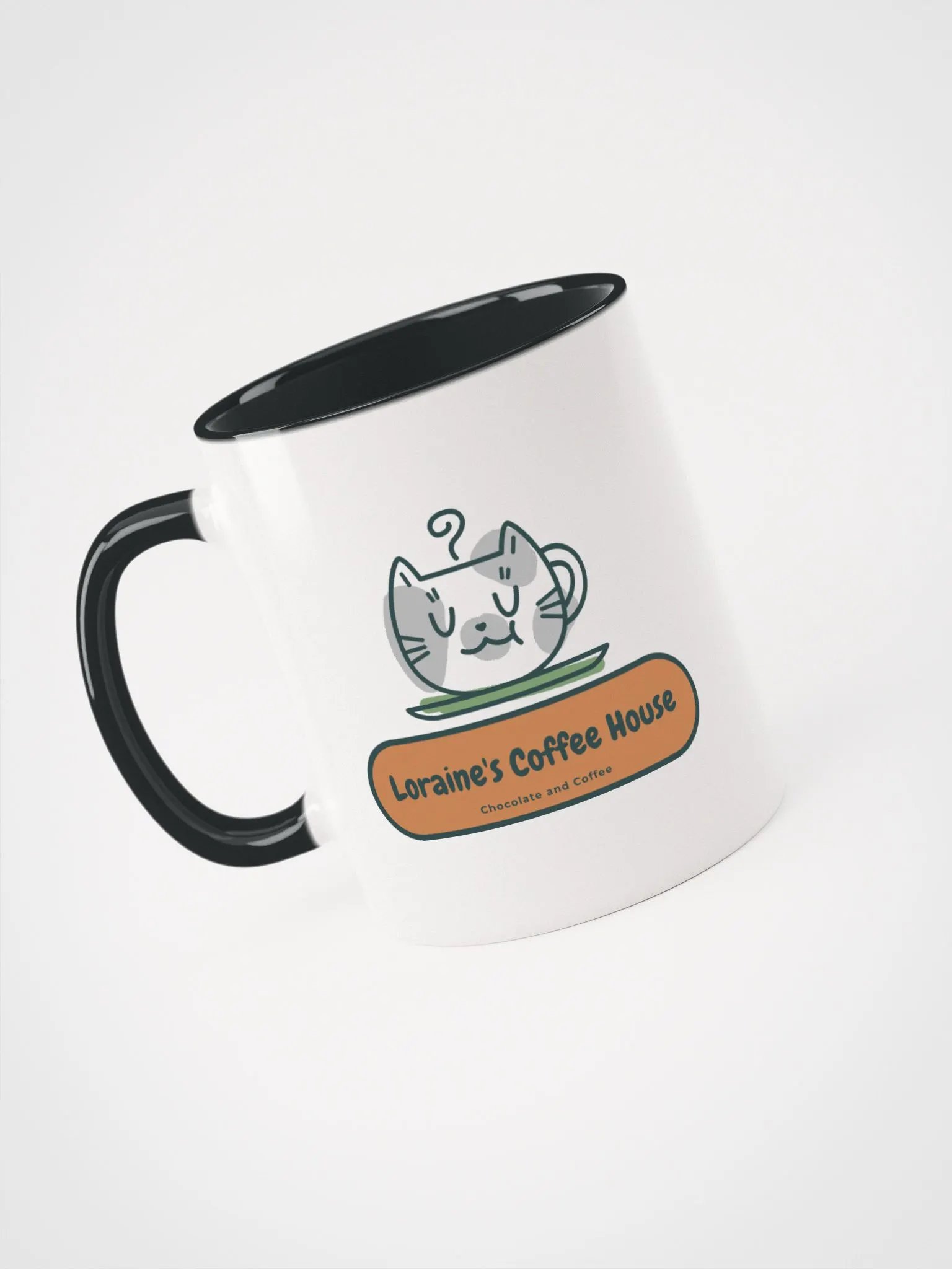 Loraine's Coffee House Kitty B&W Mug product image (1)