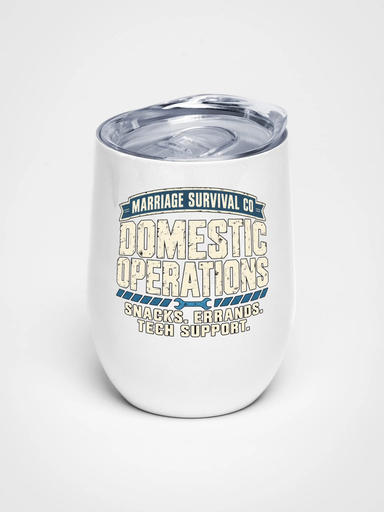 Domestic Operations Wine Tumbler — Snacks, Errands & Tech Support product image (1)