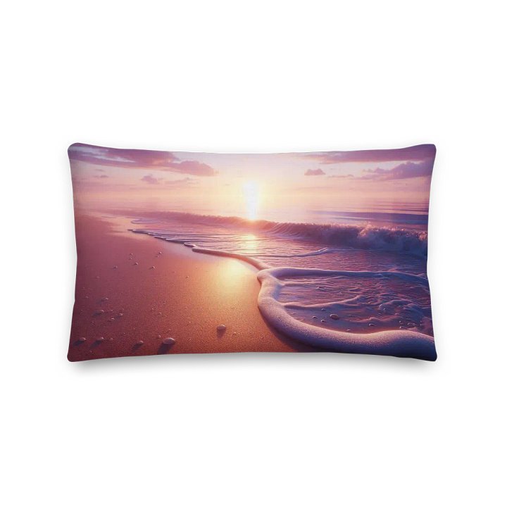 Sunset Serenity Premium Pillow | AI Design sunset beach product image (2)