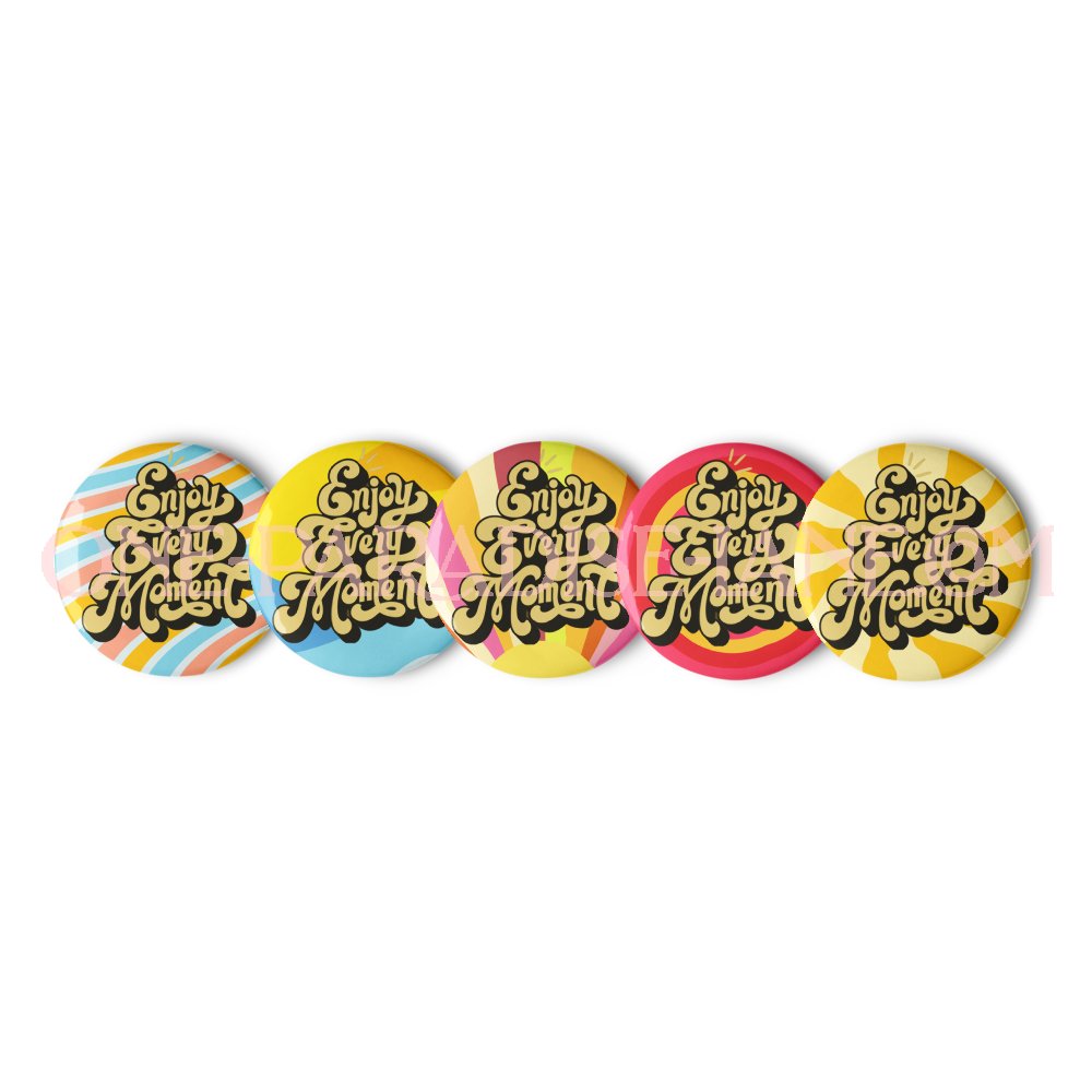 "Enjoy Every Moment" Retro Button Set product image (2)