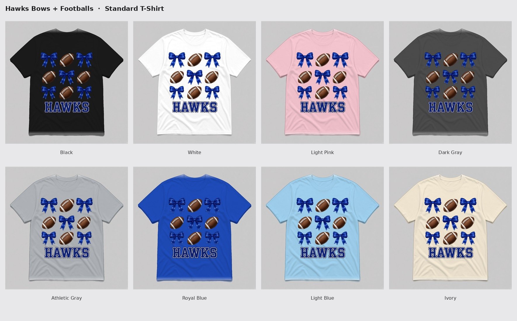 Bows and Footballs Comfort Colors Tee product image (2)