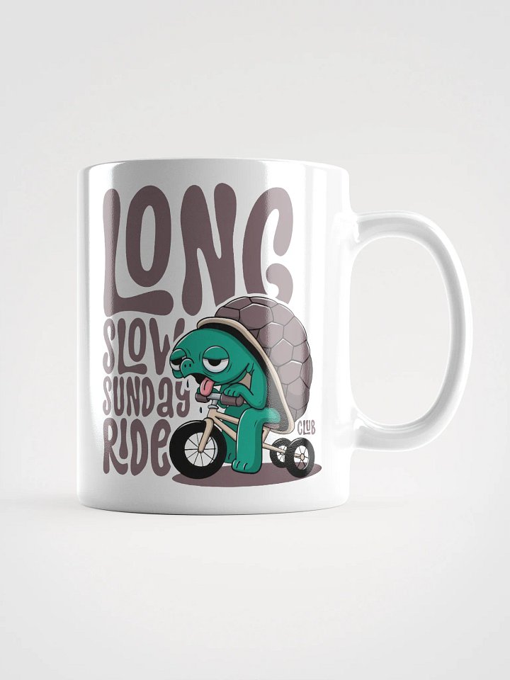 Funny Cycling Mug – Long Slow Sunday Ride Club | Tired Turtle on Trike product image (1)