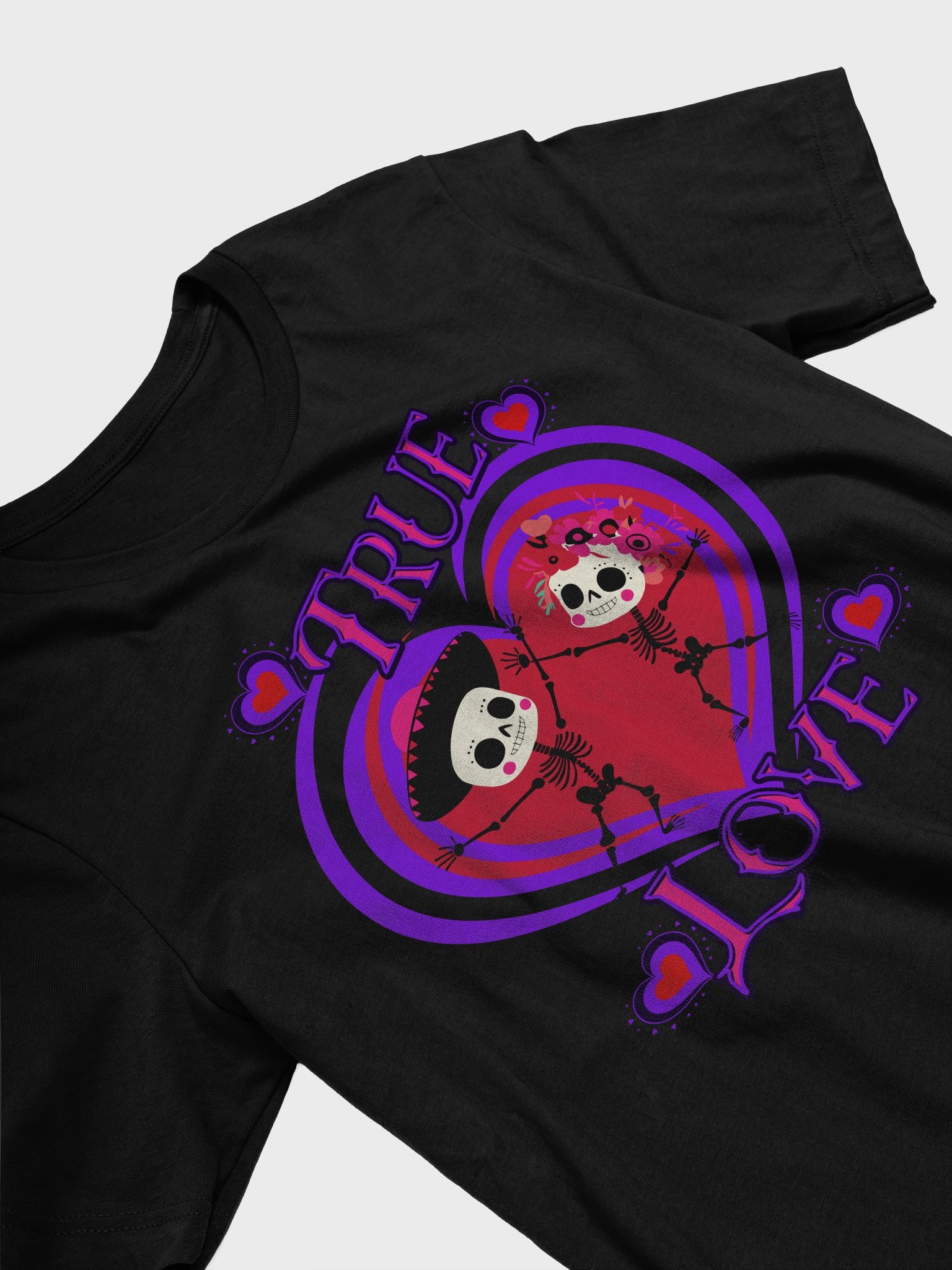 True Love Cute Skull Couple T-Shirt product image (2)