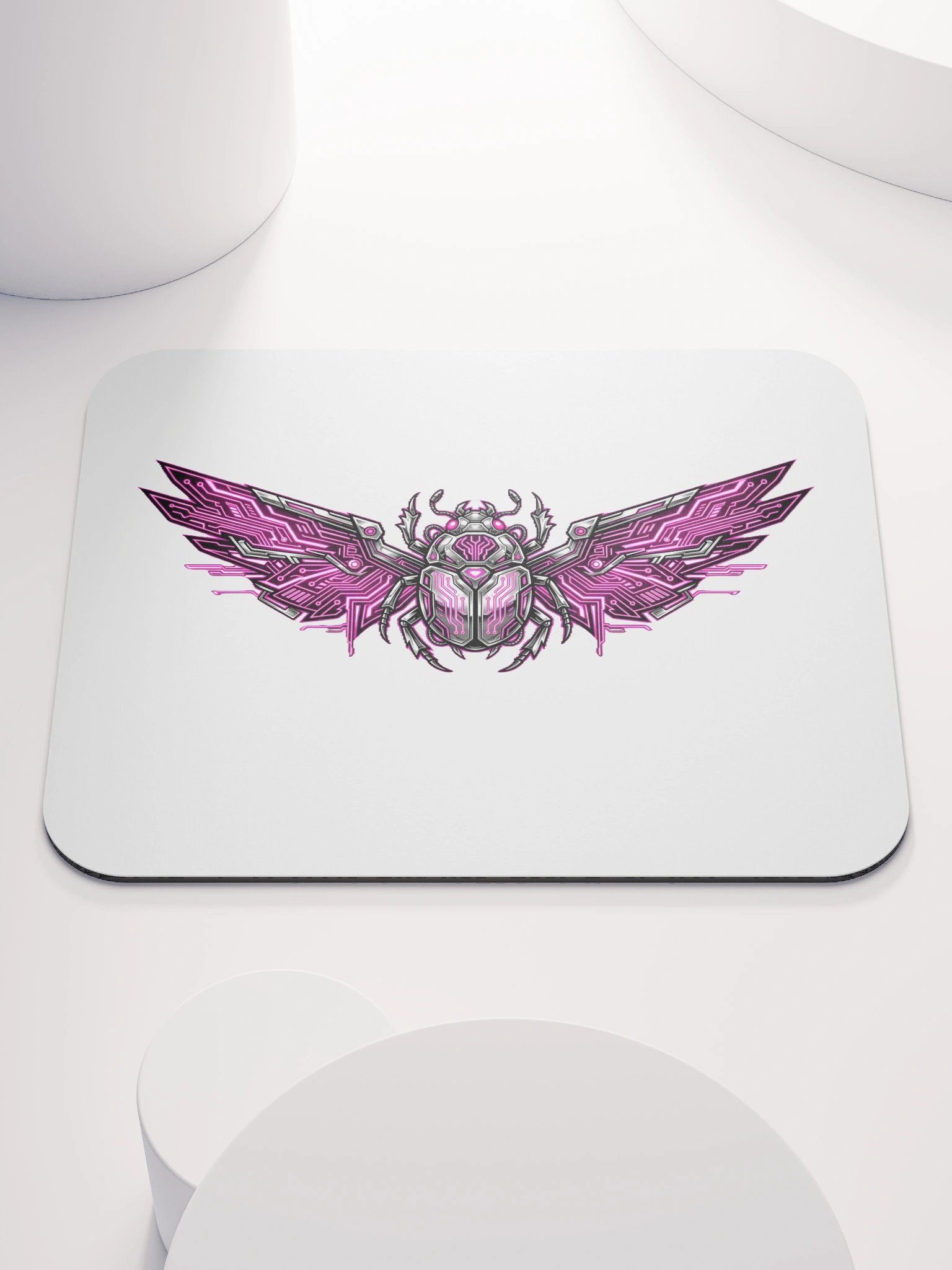 Neon Scarab Circuit Mouse Pad product image (1)
