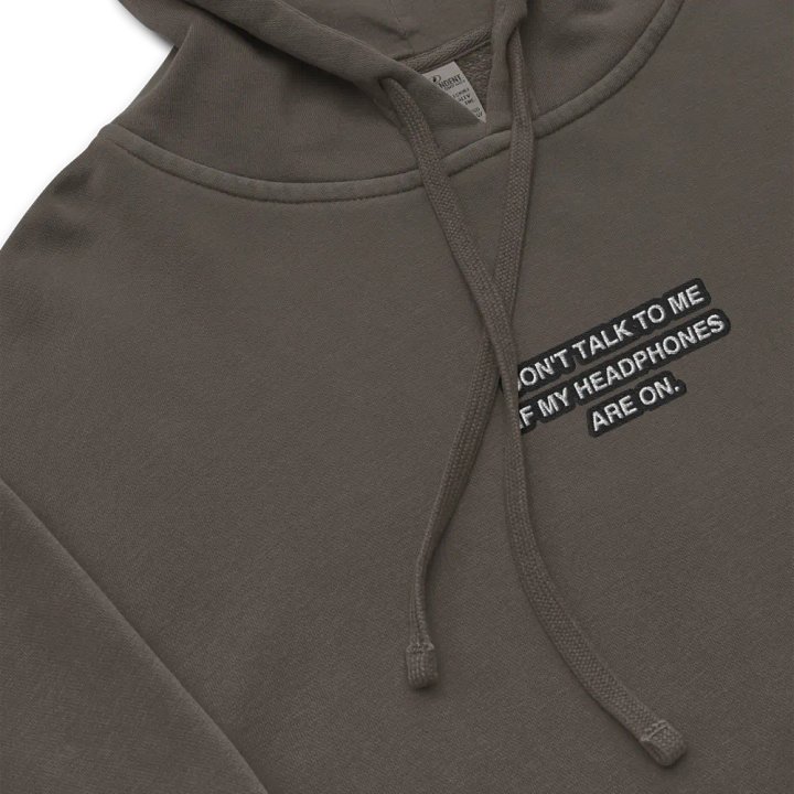 HEADPHONES ON (bubble design 2) embroidered pigment hoodie product image (1)