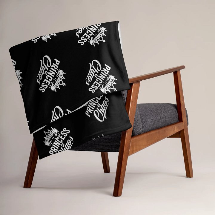 Princess of Chaos Tiara Throw Blanket (Black & White) product image (2)