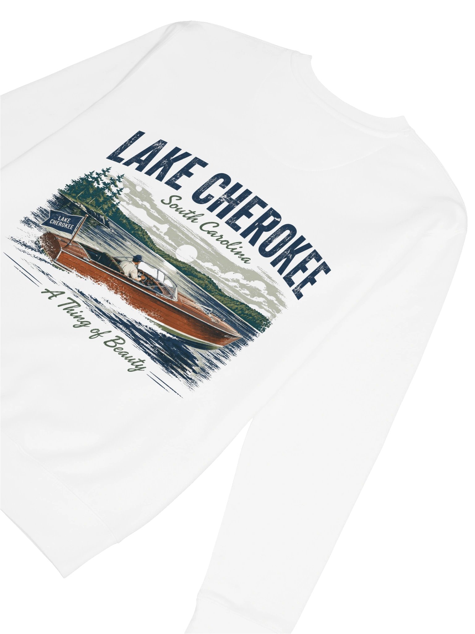 Lake Cherokee Vintage Boat Sweatshirt (back) product image (9)