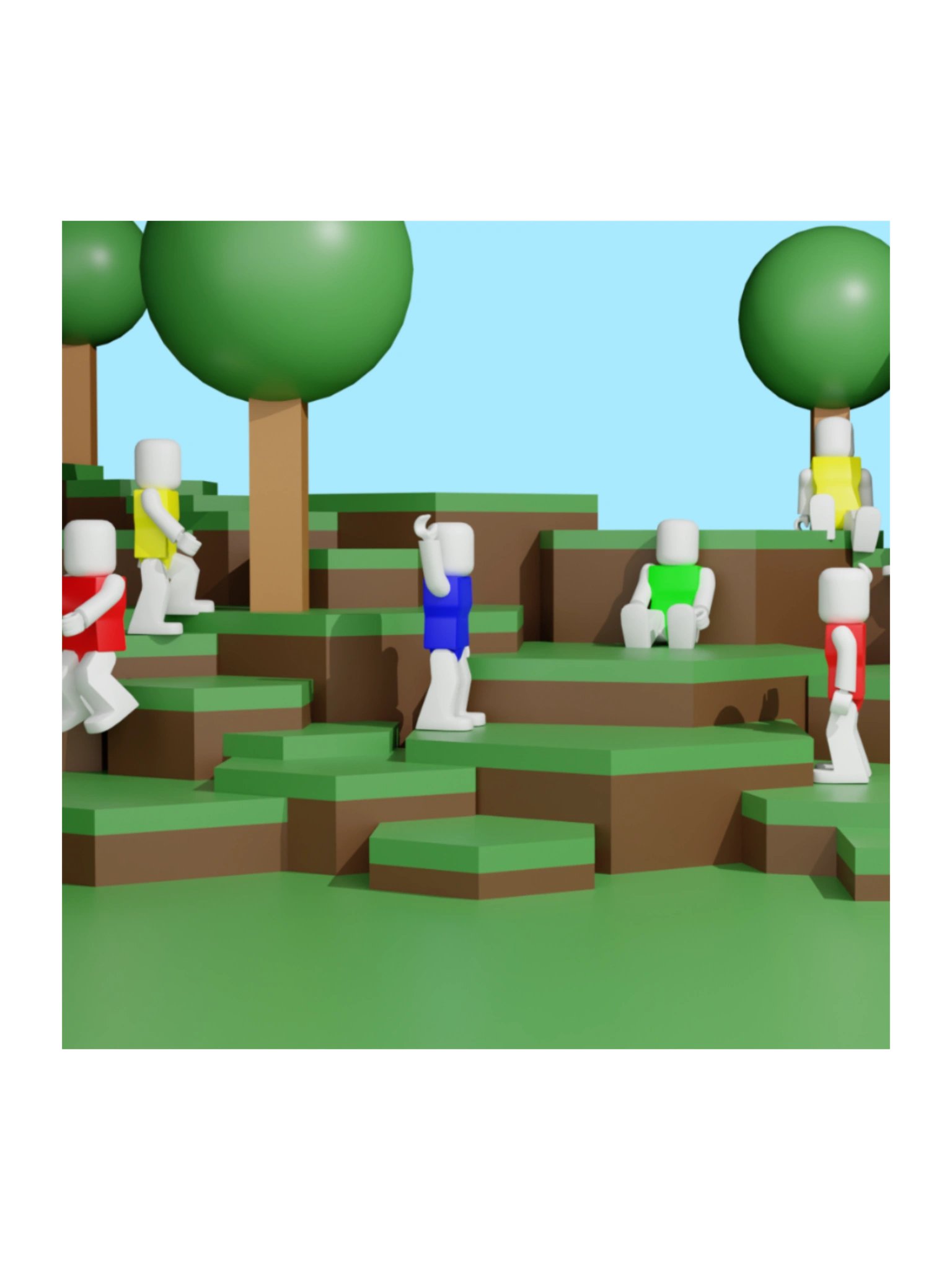 Blocky Landscape Kiss Cut Stickers product image (1)
