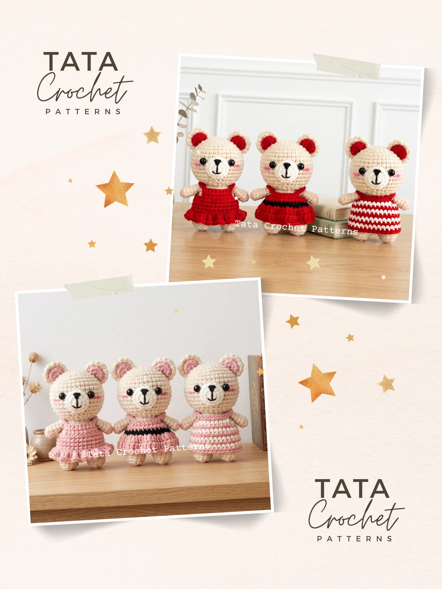 PDF Pattern | Colorful Crochet Bear with Removable Outfits product image (3)