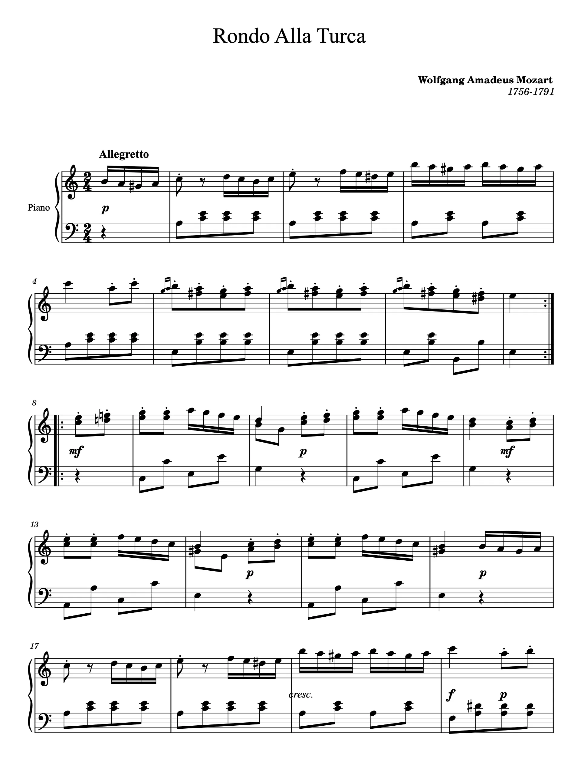Rondo alla Turca in A Minor, K. 331 product image (1)