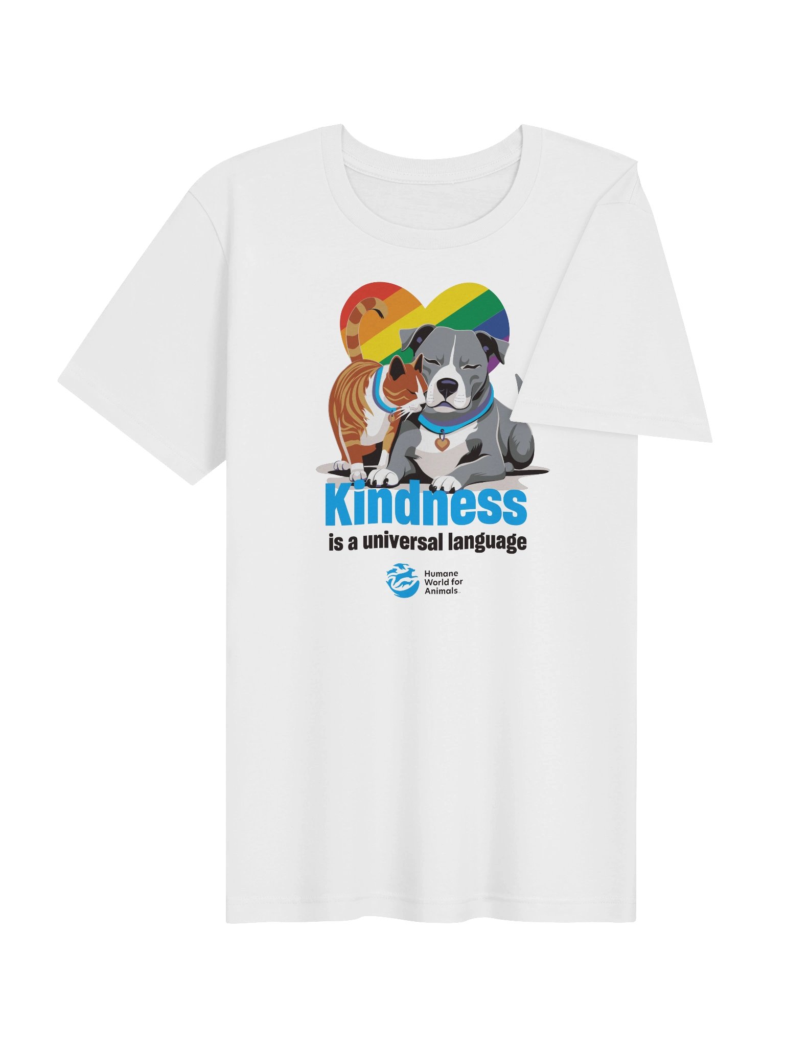 Kindness is a universal language t-shirt - Rainbow heart product image (4)