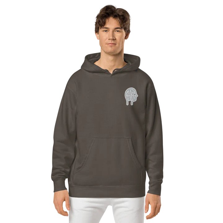 In My Head (L.C. grey bubble design 2) embroidered pigment hoodie product image (2)