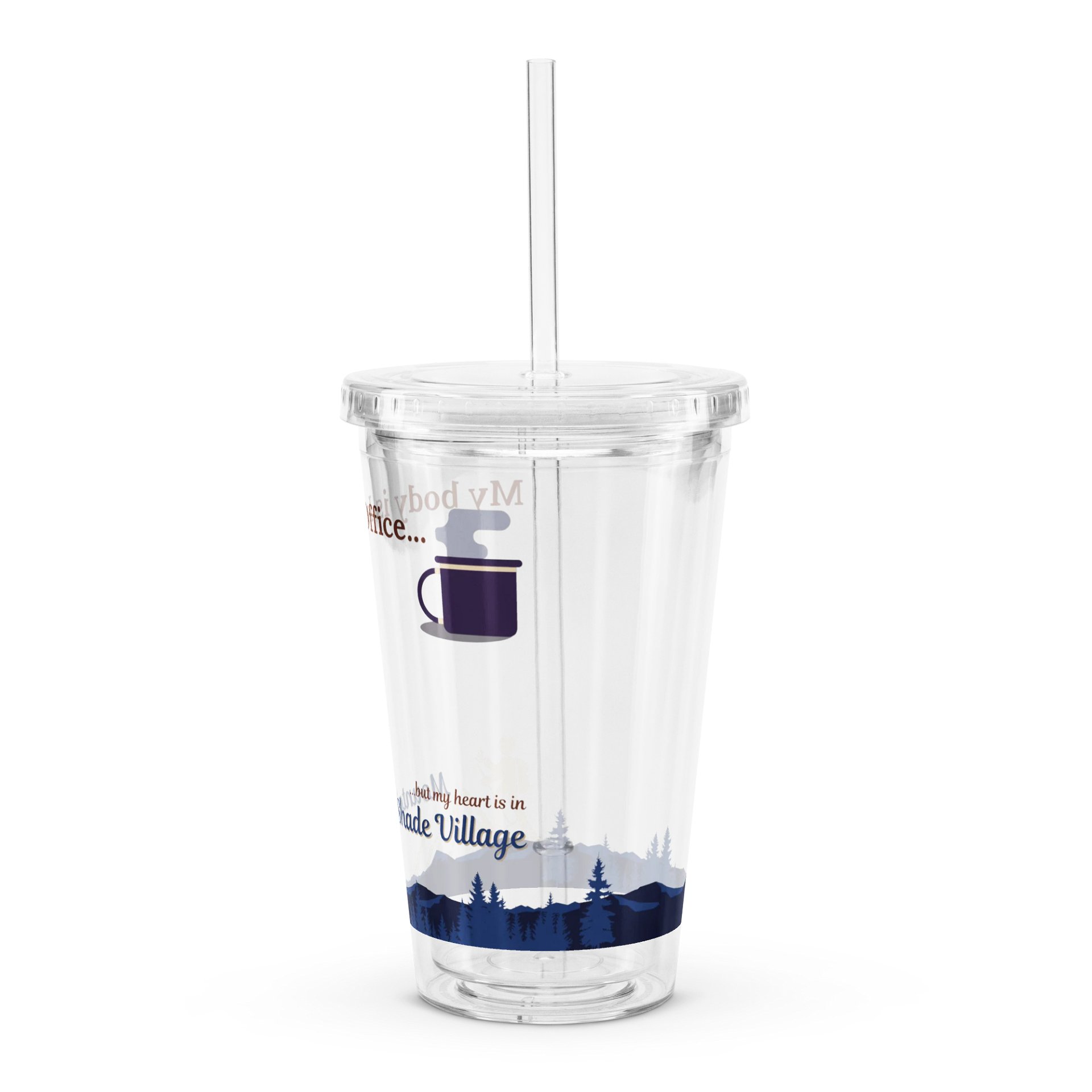 My Body is In Office Double Walled Clear Plastic Tumbler product image (4)