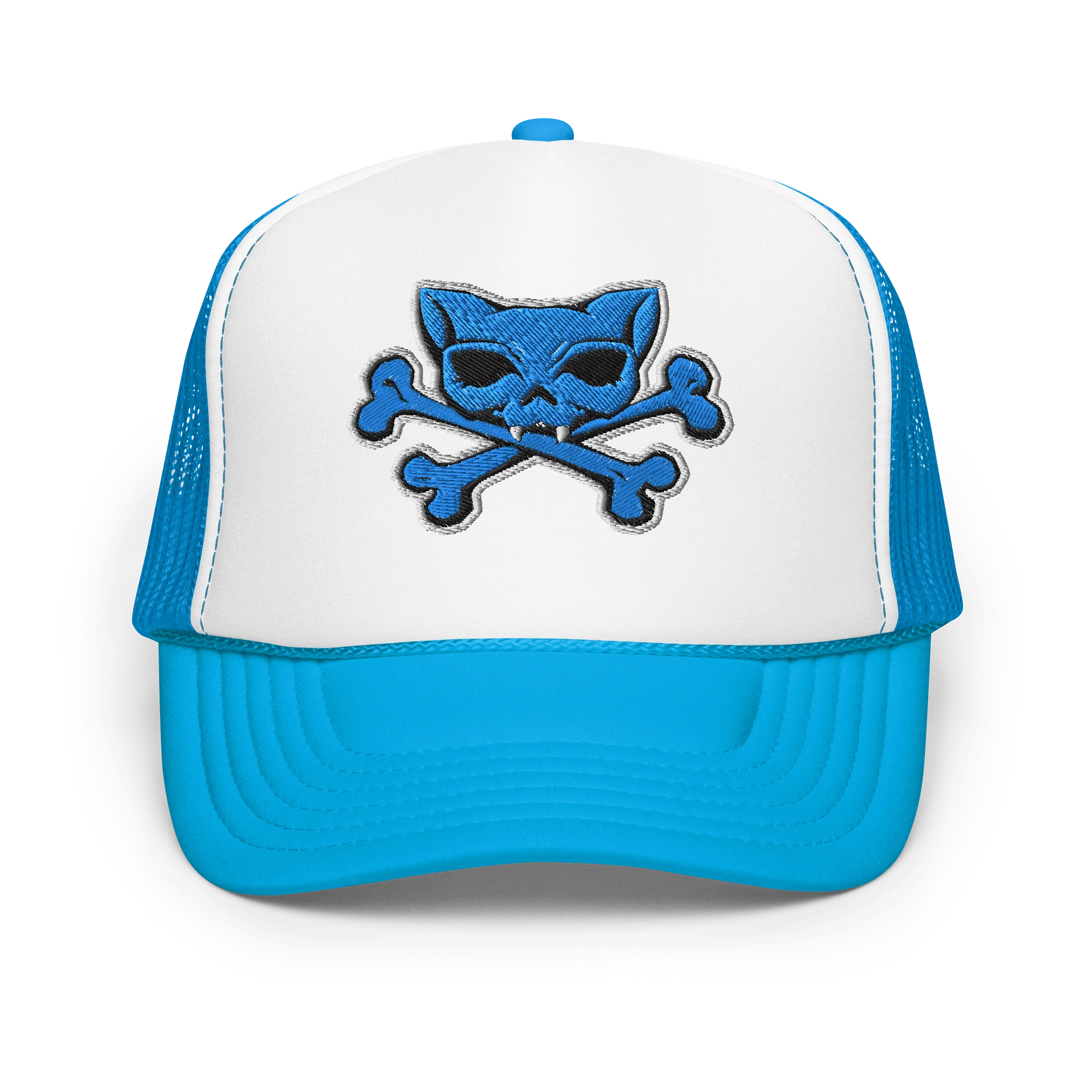 Blue Kat Skull Embroidered Hat product image (1)