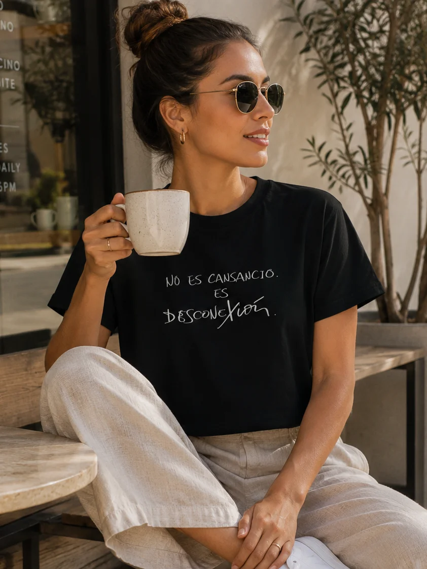 No Es Cansancio. Es Desconexión Cropped T-Shirt | Bienestar Emocional Autocuidado Crop Top product image (4)