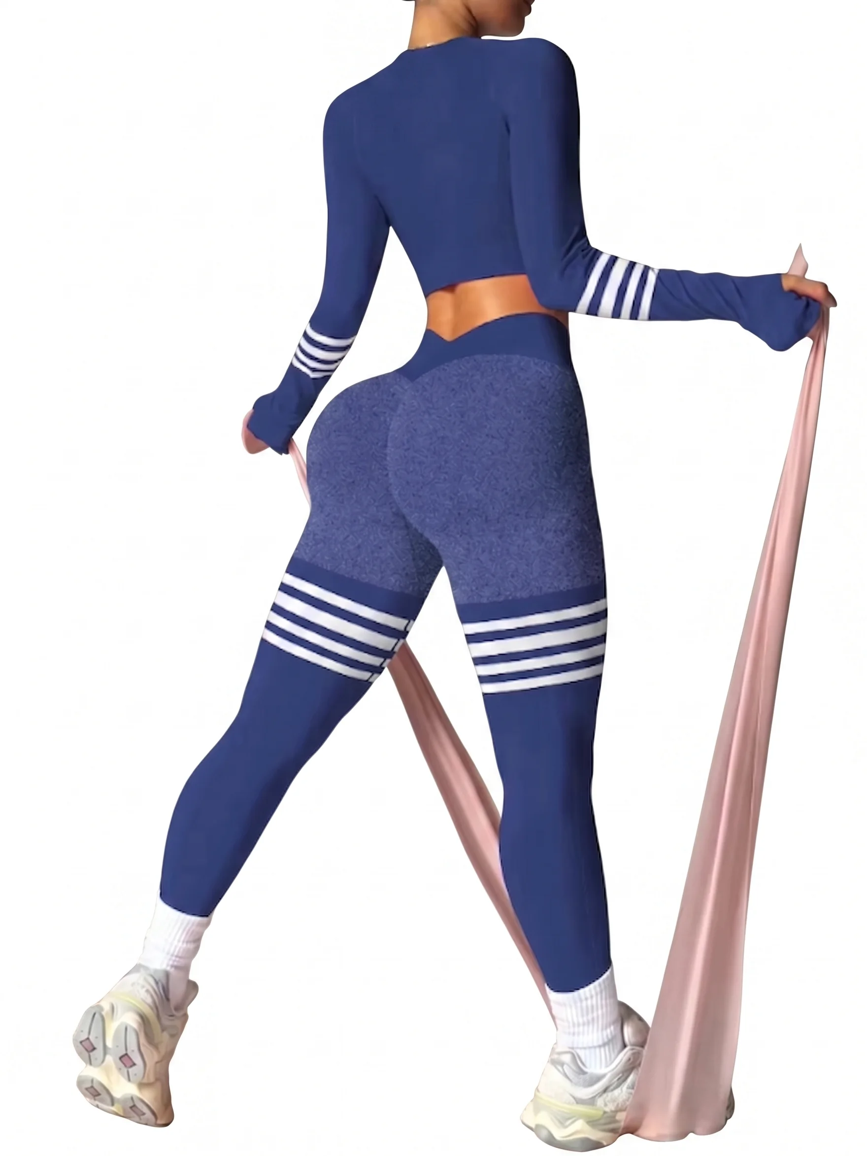 Baddie Striped Long Sleeve Two-Piece Original Set product image (4)