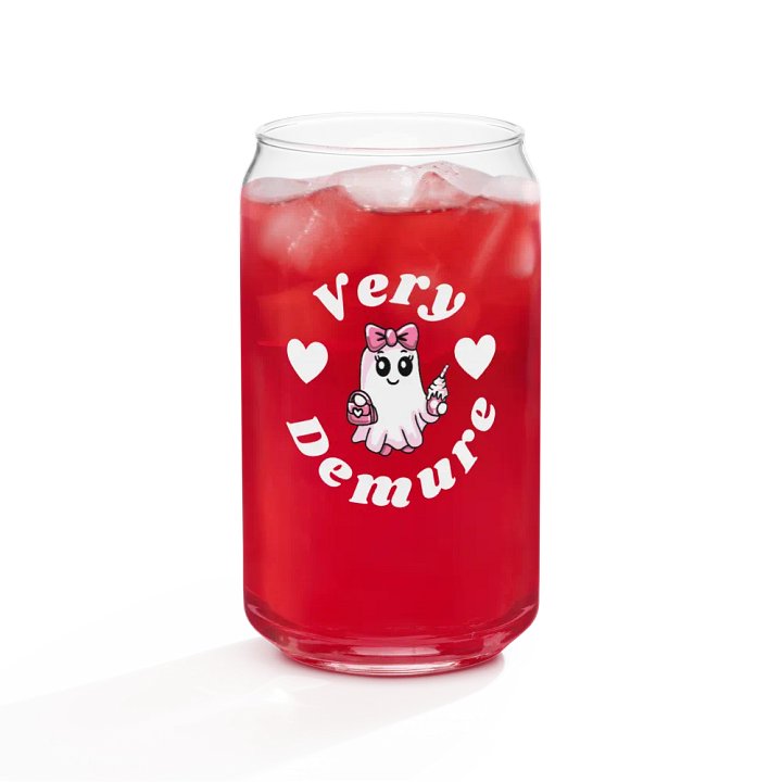 Very Demure Cute Ghost Design 16oz Can-Shaped Drinking Glass product image (2)