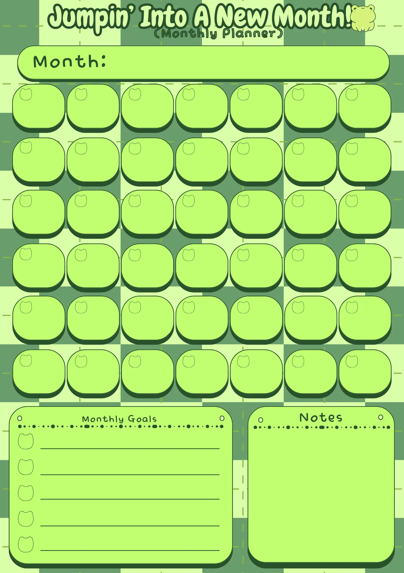 April's Planner Design - Frog Daily, Weekly, and Monthly Planner Sheets (A5 Size) product image (3)