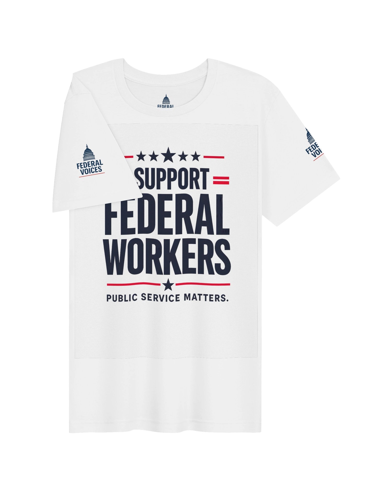 I Support Federal Workers White Tee product image (3)